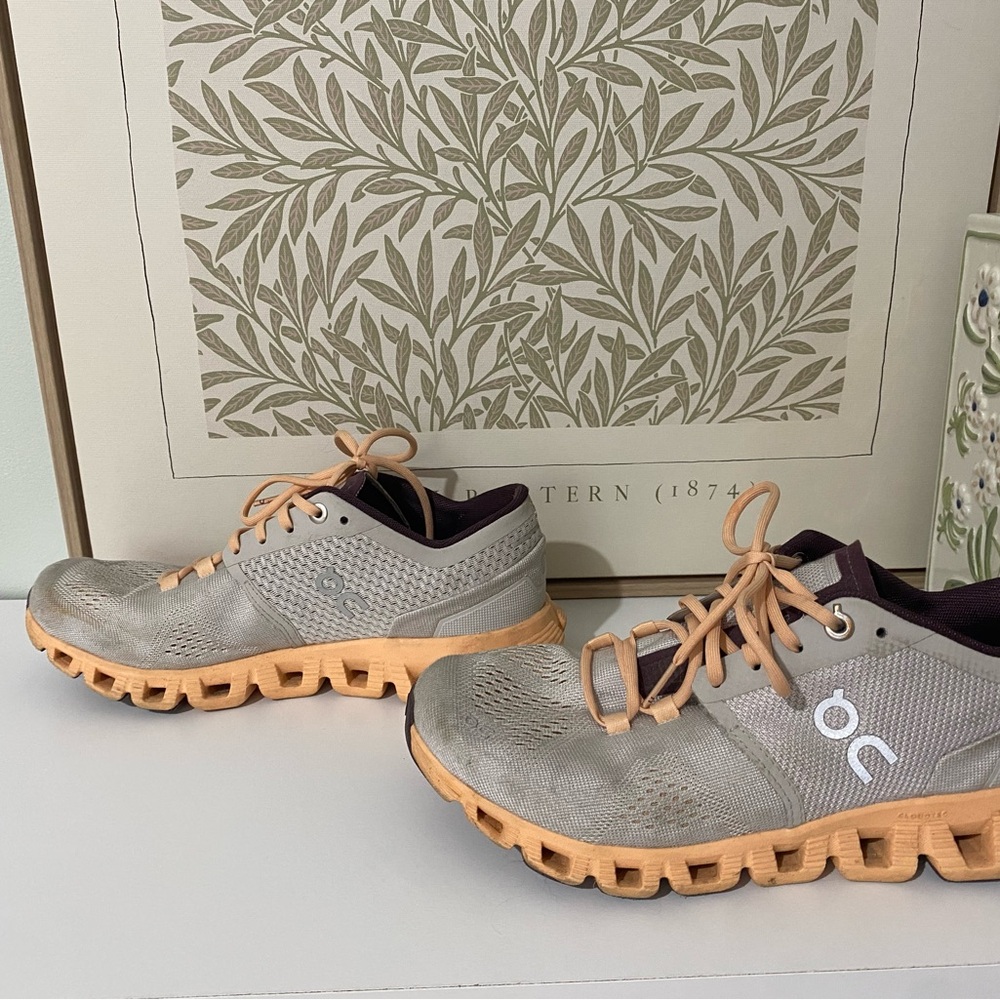 On Running Shoes in Purple and Tan